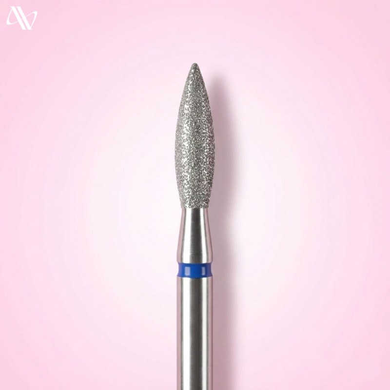 Diamond drill bits for manicure "Flame" – Avelia – Blue (Soft) – 2.5*9.0 mm