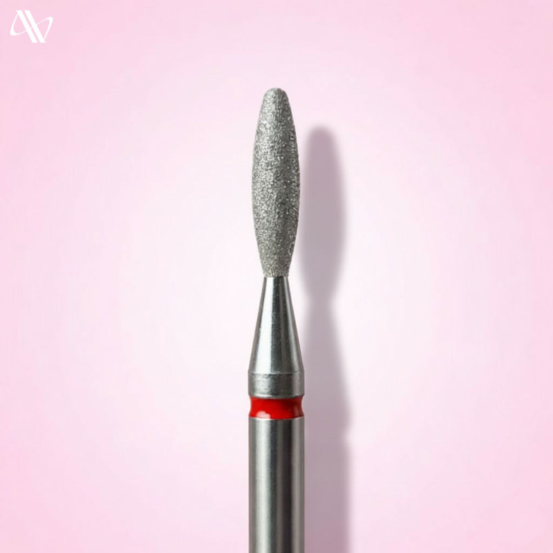 Diamond drill bits for manicure "Flame" – Avelia – Red (Super Soft) – 2.1*8.0 mm