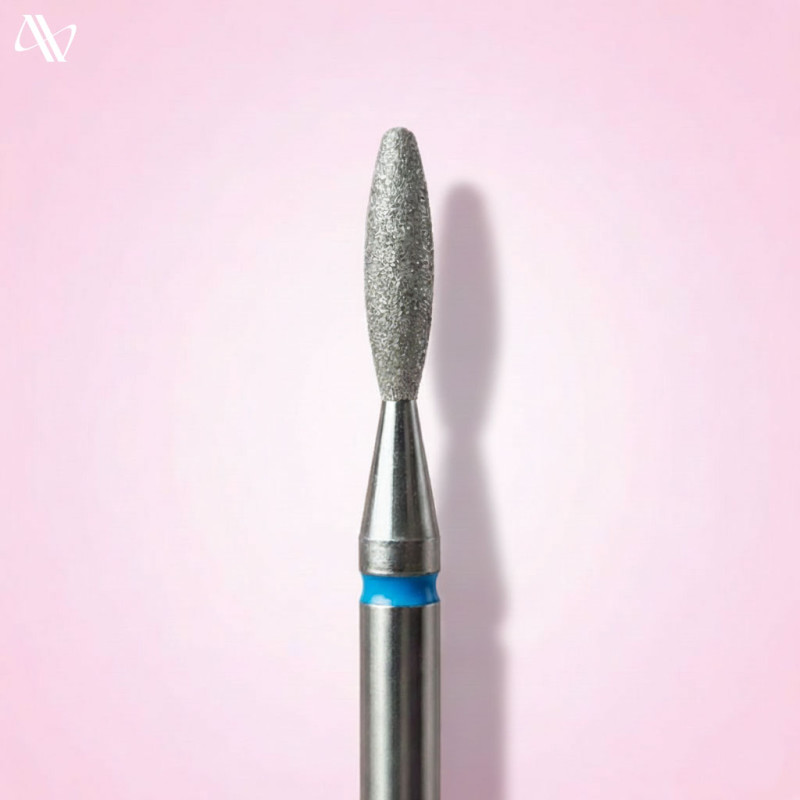 Diamond drill bits for manicure "Flame" – Avelia – Blue (Soft) – 2.1*8.0 mm