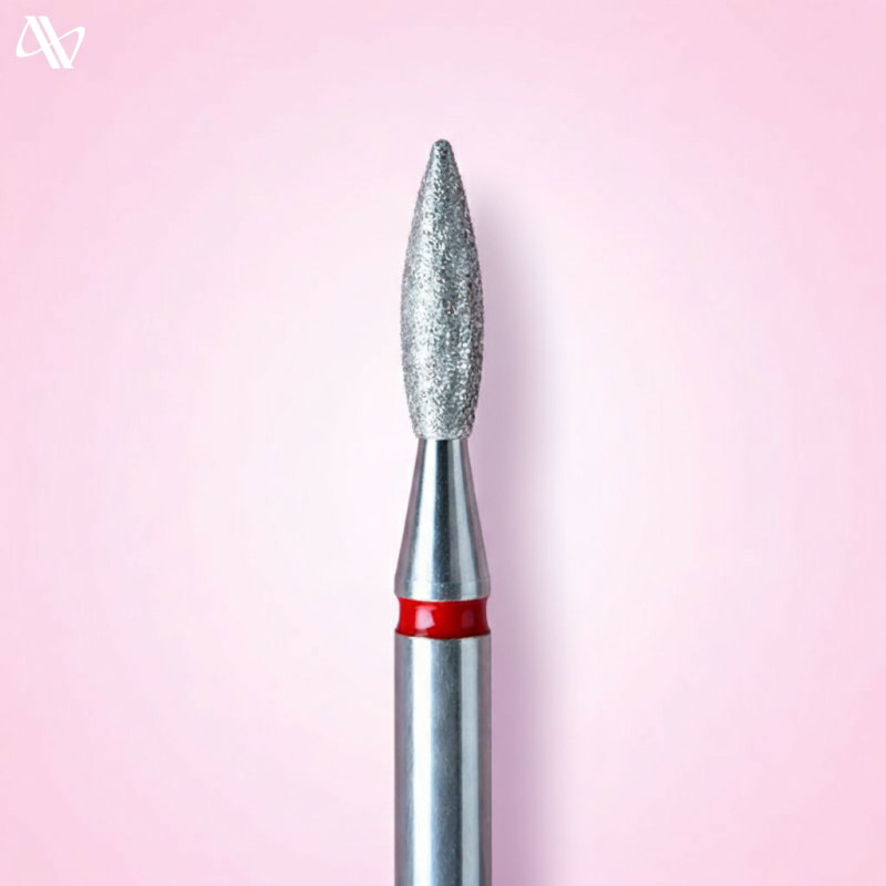Diamond drill bits for manicure "Flame" – Avelia – Red (Super Soft) – 2.2*7.5 mm