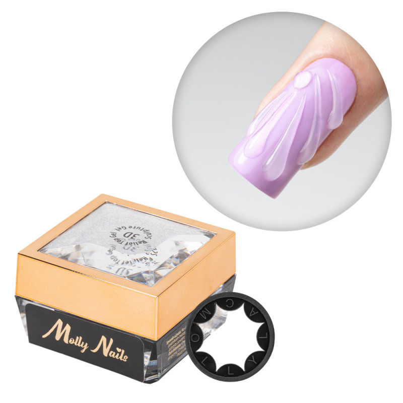 3D-dekoratiivne pealisgeel – Molly Nails – 3D Relief – HEMA/Di-HEMA Free, 5 g