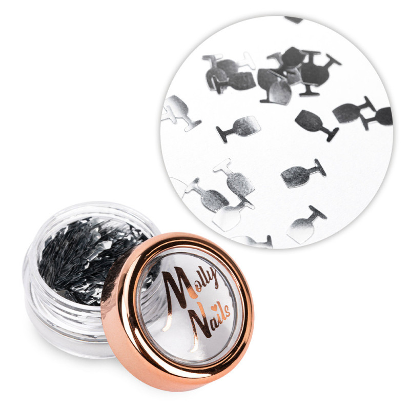 Kynsikoriste “viinilasit” – Molly Nails – holo, 2 g