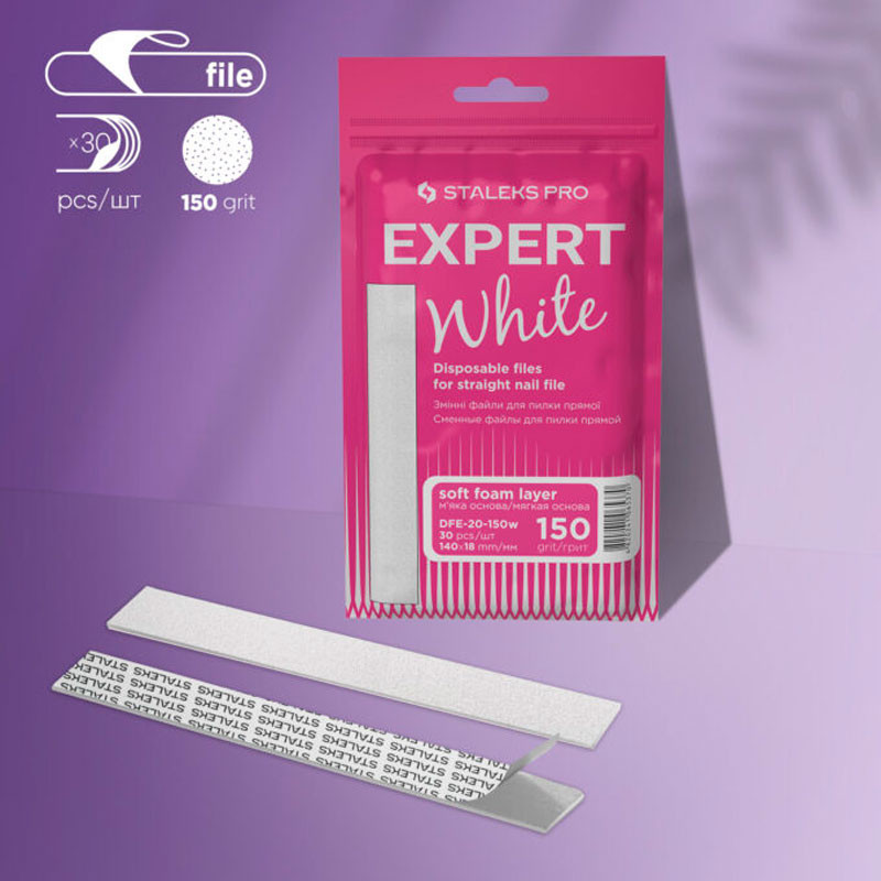 Ühekordne sirge küüneviilikate vahu baasil Staleks Pro Expert 20, 150 grit (30 tk)