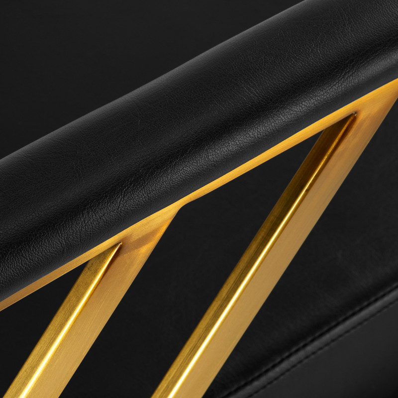 Gabbiano hairdressing chair Genua gold black