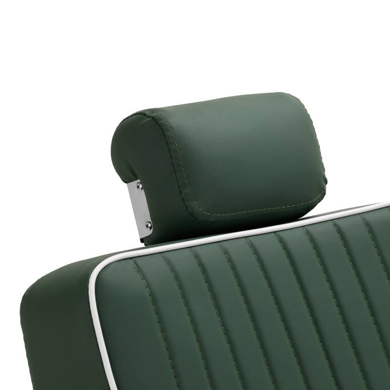 Gabbiano Visionerio barber chair green chrome frame