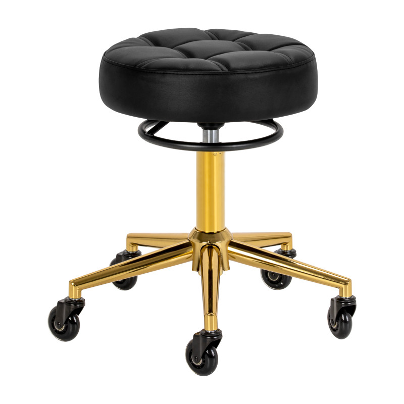 The Gabbiano D054G hairdressing stool gold white