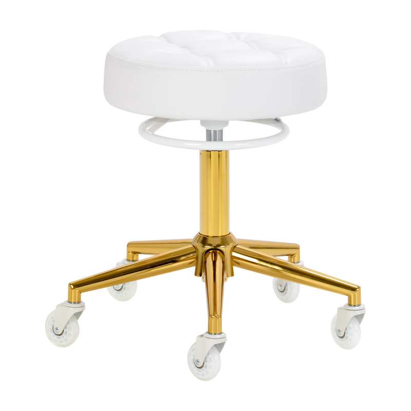The Gabbiano D054G hairdressing stool gold white