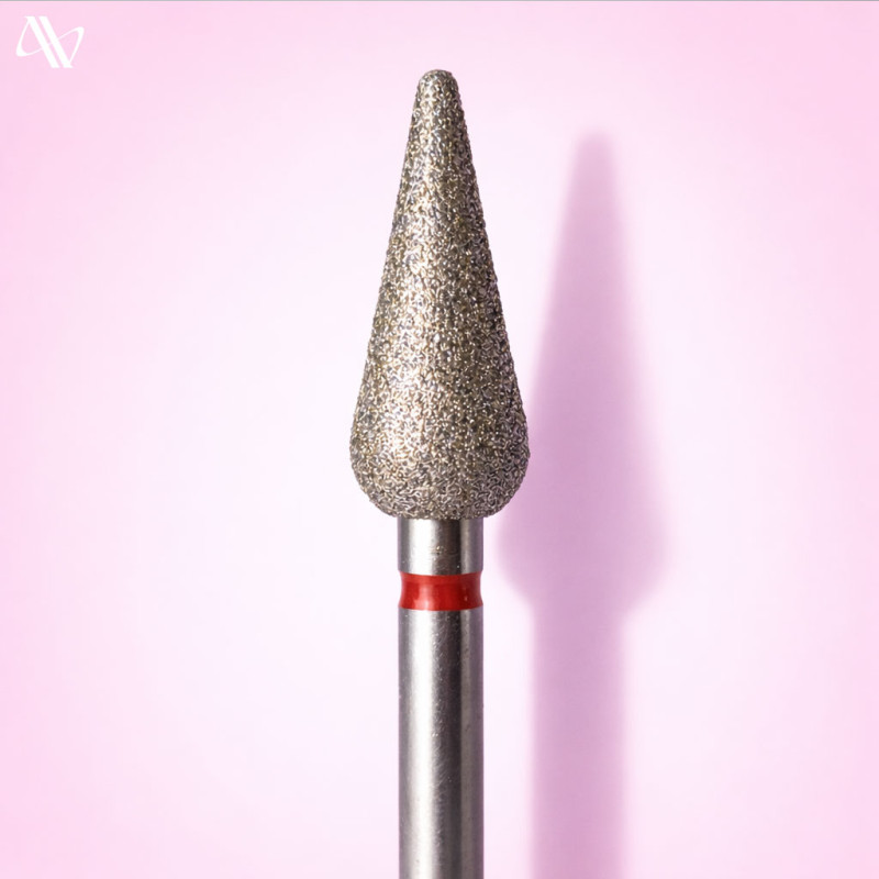 Diamond Nail Drill Bit “Cone” – Avelia – Red (Super Fine) – 5.0*12 mm
