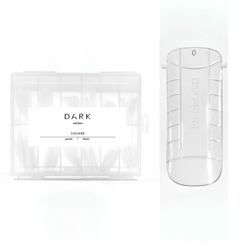 Верхние формы для наращивания ногтей DARK Square, 120 шт
