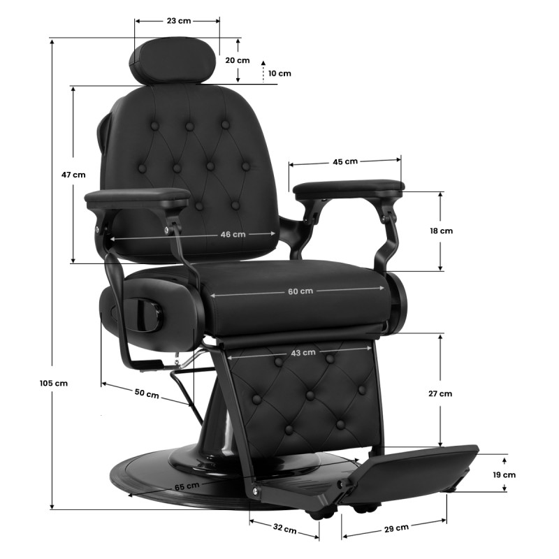 Gabbiano barber chair Francesco Black black