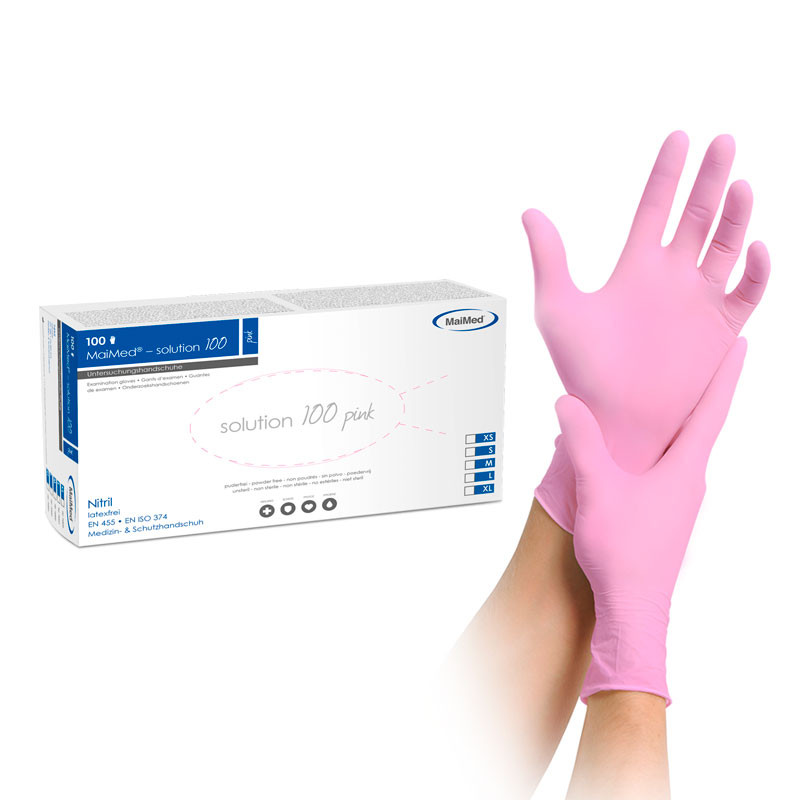 Nitriilkindad – MaiMed Solution100 – roosa – suurus L, 100 tk