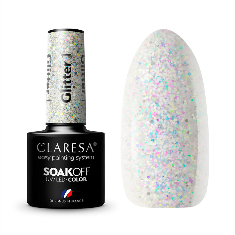 Цветной гель-лак - Claresa - Glitter № 1, 5 ml