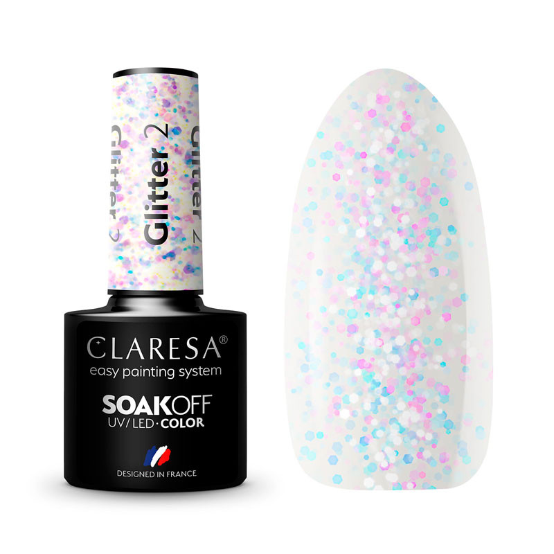 Цветной гель-лак - Claresa - Glitter № 2, 5 ml