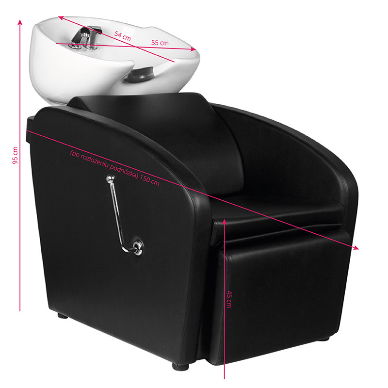 Gabbiano black Bergen hair wash unit
