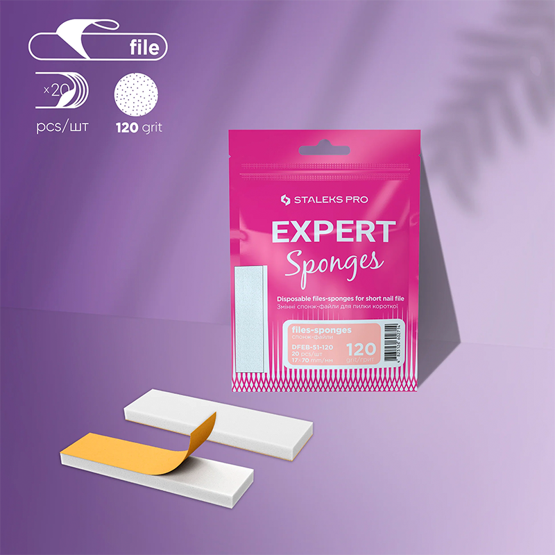 Disposable Files-Sponges for Short Nail File – Staleks EXPERT, 51 120 Grit, 20 pcs