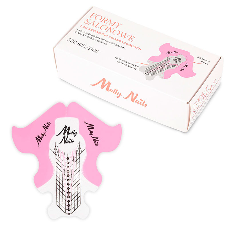 Nail extension forms Molly Nails transparent pink 500 pcs