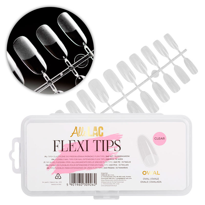 Kynsienpidennystipit Flexi Tips AlleLac ovaali 240 kpl