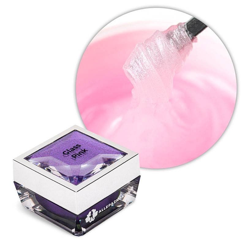 Акригель строительный Allepaznokcie HEMA/Di-HEMA Free Glass Pink 15 г