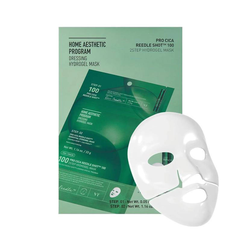 2-vaiheinen hydrogeelinaamio herkälle iholle mikroneuloilla – Pro Cica Reedle Shot 100 2Step Hydrogel Mask VT Cosmetics