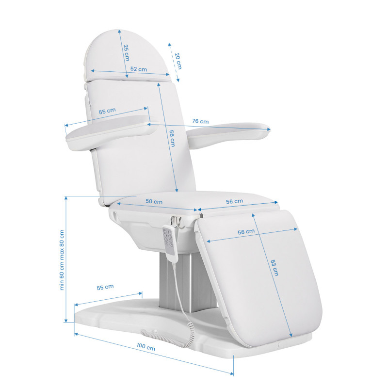 Electric cosmetic chair SILLON Eclipse 4 motors white