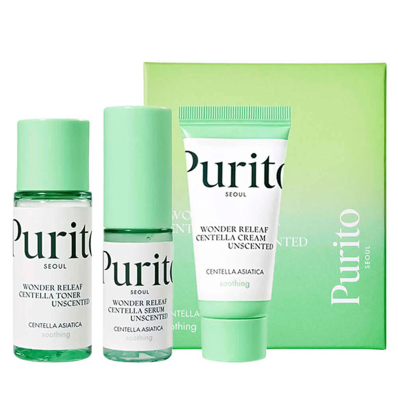 Wonder Releaf Centella Mini Kit Unscented PURITO, 3 PCs