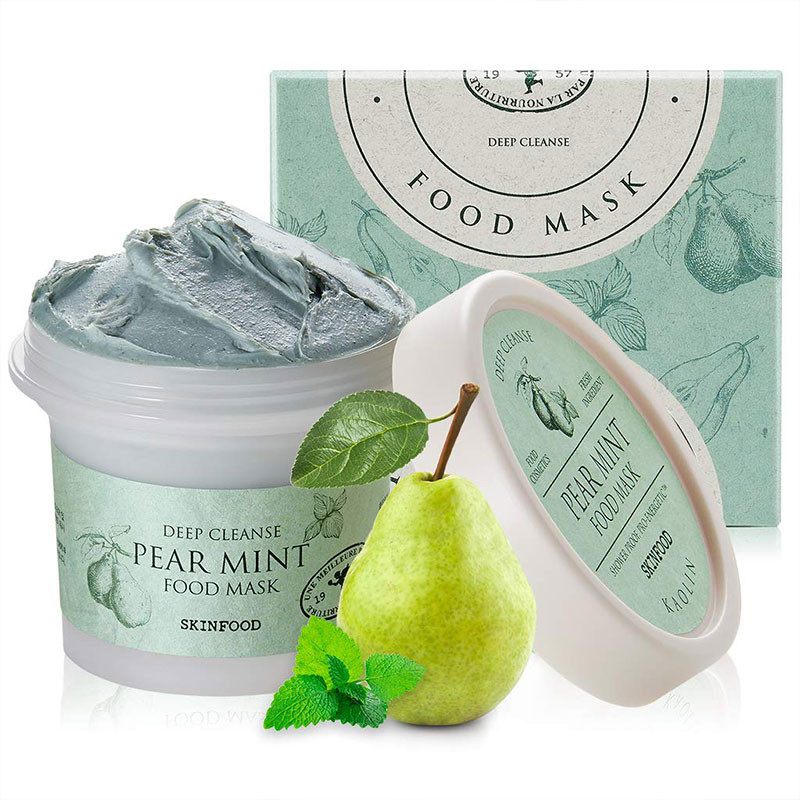 Pirni ja mündiga näomask SKINFOOD Pear Mint Food Mask – 120 g