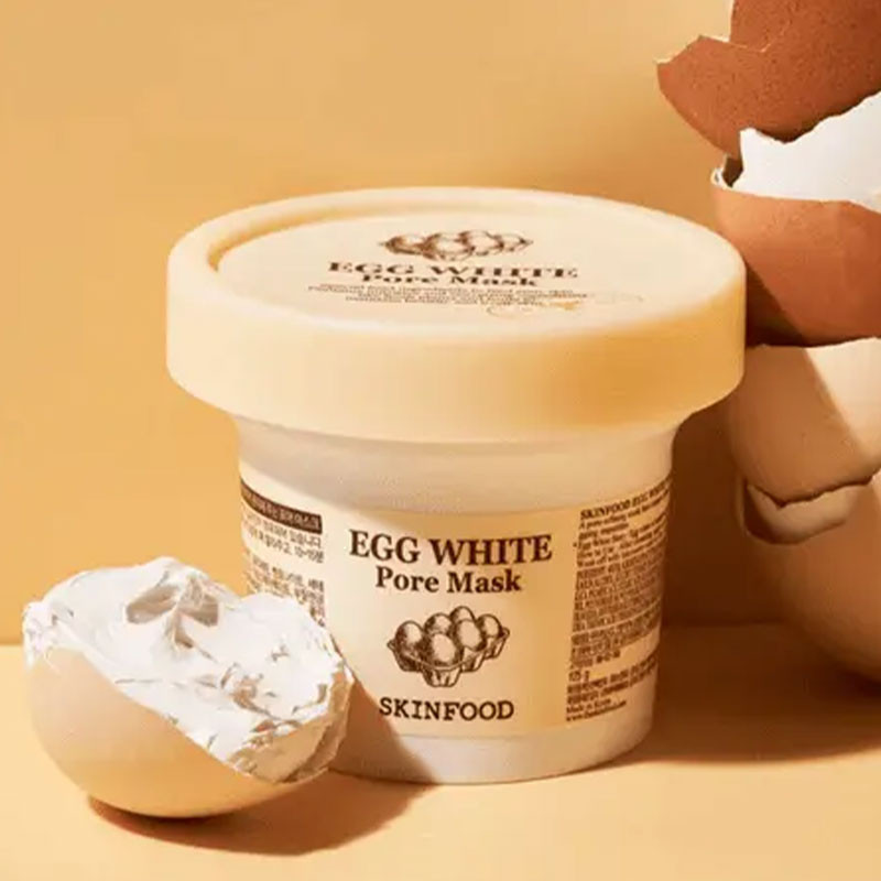 Huokosia puhdistava naamio munanvalkuaisella SKINFOOD Egg White Pore Mask – 120 g