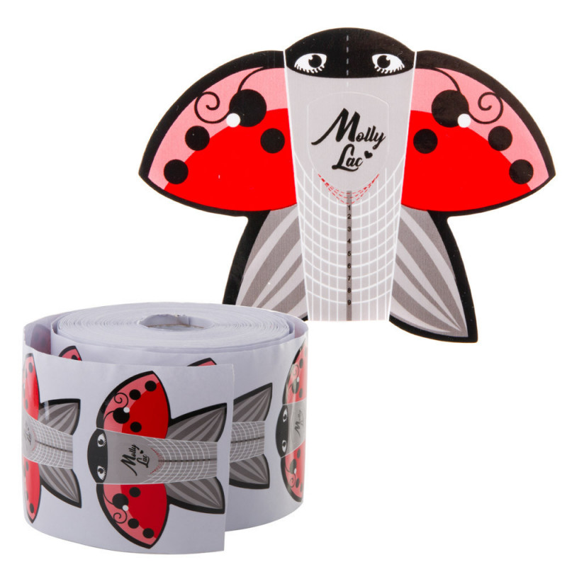 Paper nail forms – Molly Lac "Ladybug" – 500 pcs