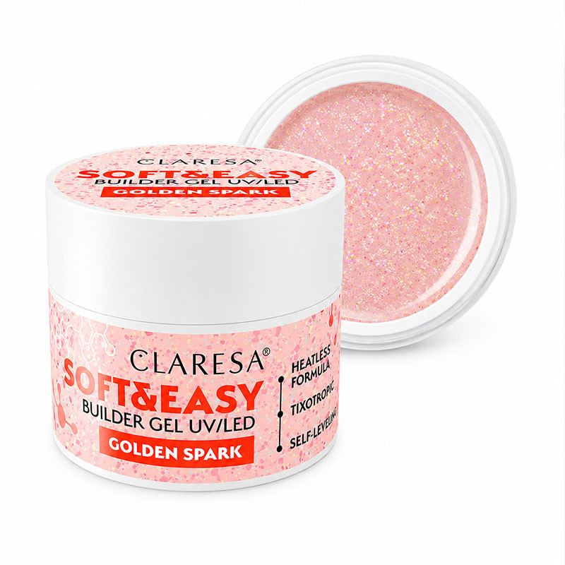Builder gel Claresa Soft & Easy Golden Spark - 45 g