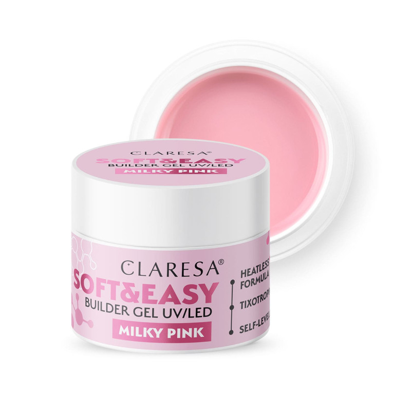 Гель для наращивания Claresa SOFT&EASY, milky pink - 12 g