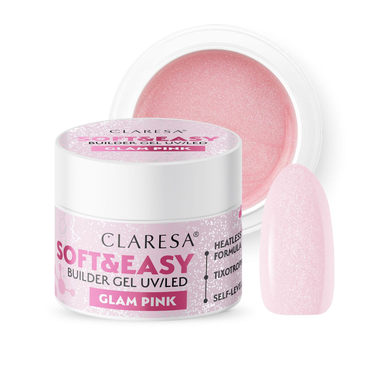 Builder gel Claresa SOFT&EASY, Glam Pink - 45 g