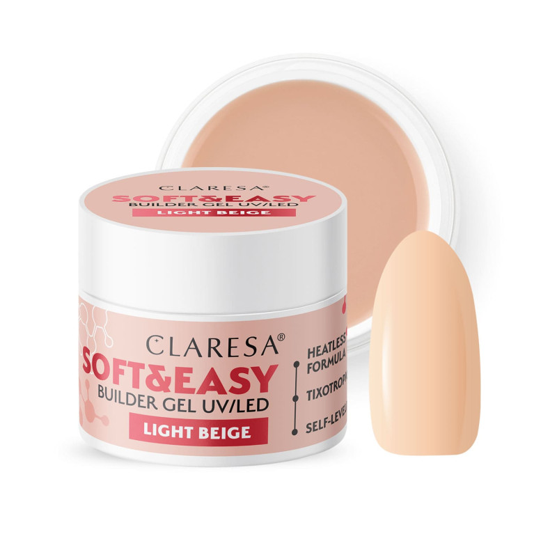 Builder gel Claresa SOFT&EASY, Light Beige - 45 g