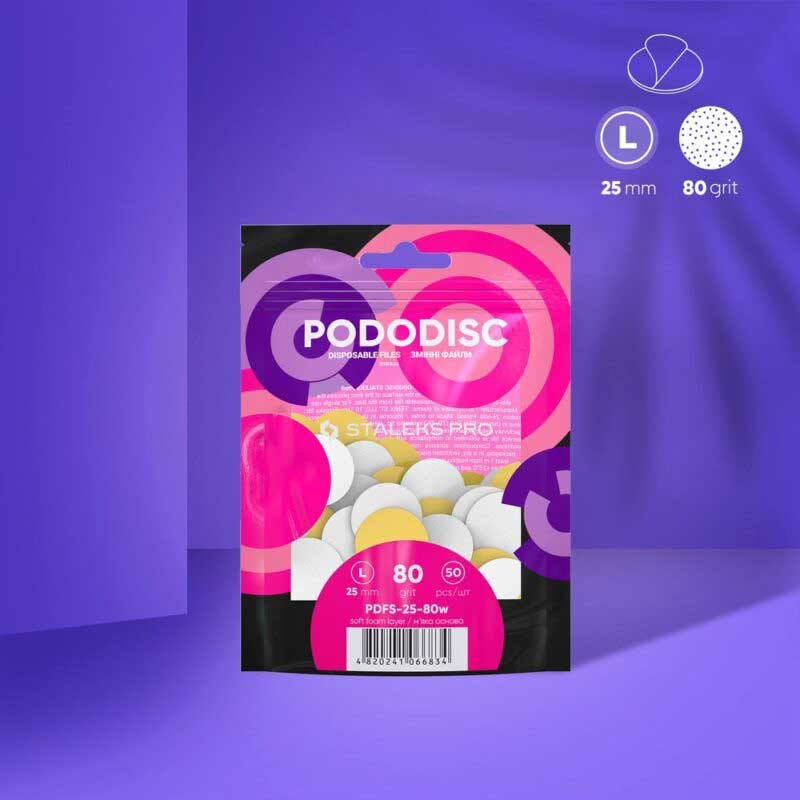 Disposable files-sponges for pedicure disc Pododisc Staleks Pro L, (50 pc) - 80