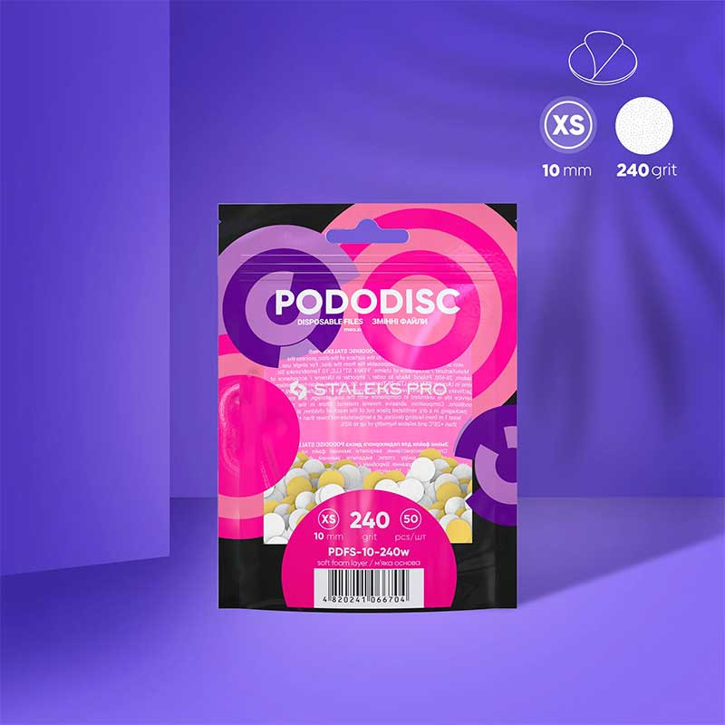 Disposable files-sponges for pedicure disc Pododisc Staleks Pro XS, (50 pc) - 240