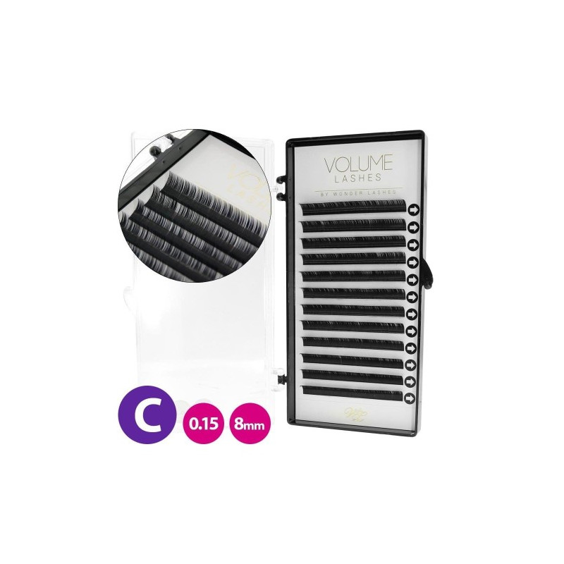 Eyelashes - C-curl - 0,15 - Volume Wonder Lashes - 8 mm