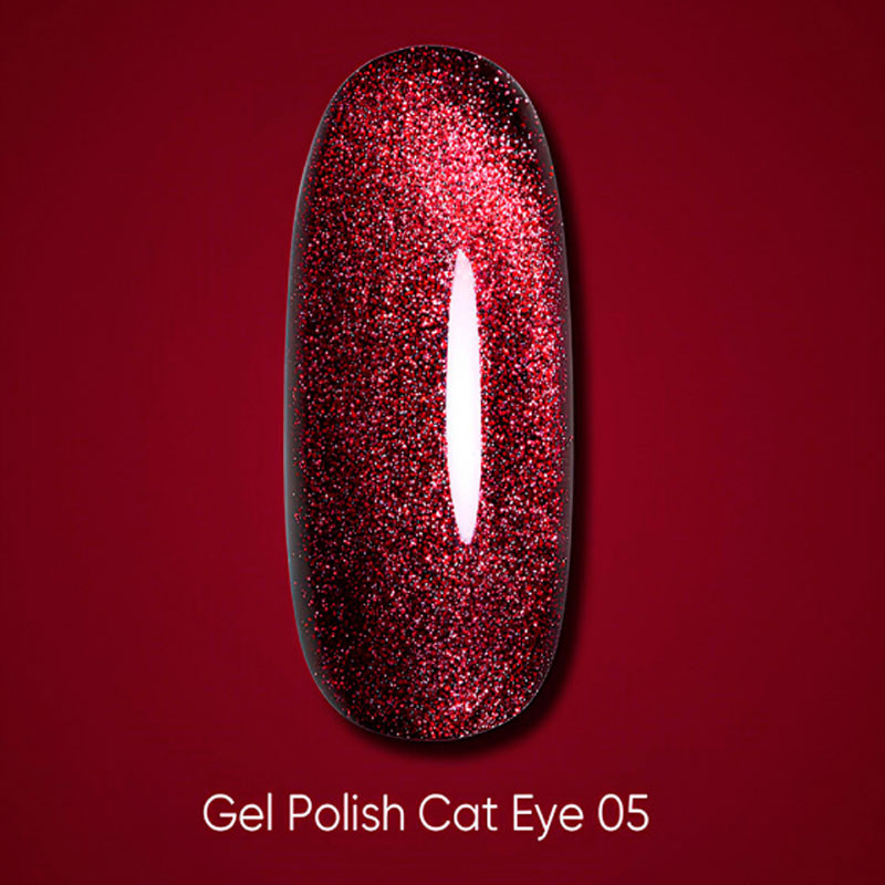 Гель-лак «Кошачий глаз» – DARK – Cat Eye 05 – 10 мл - Тёмно-красный