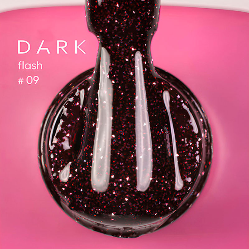 Gel Polish Flash – DARK – 09, 10 ml - Dark red