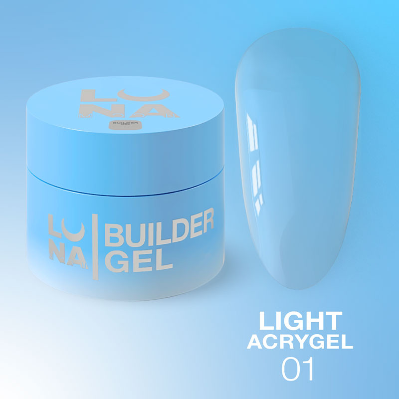 Nestemäinen akryyligeeli Lunamoon Light Acrygel Nr 1 - 50 ml