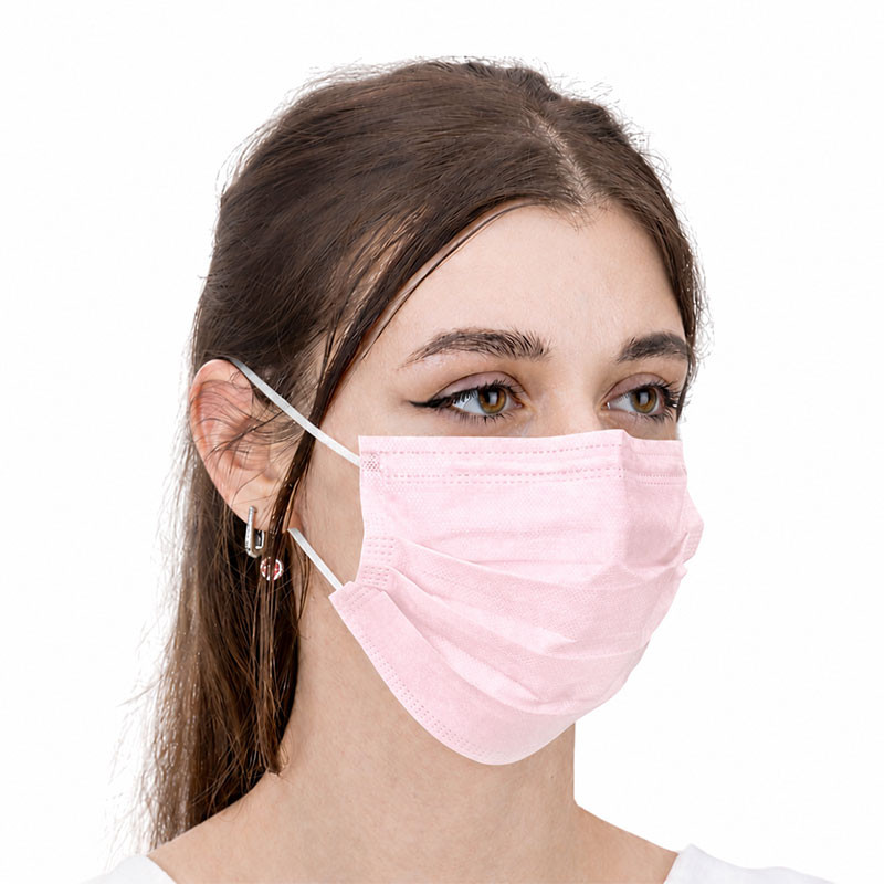 Disposable 3-Layer Face Masks – MaiMed, pink – 50 pcs