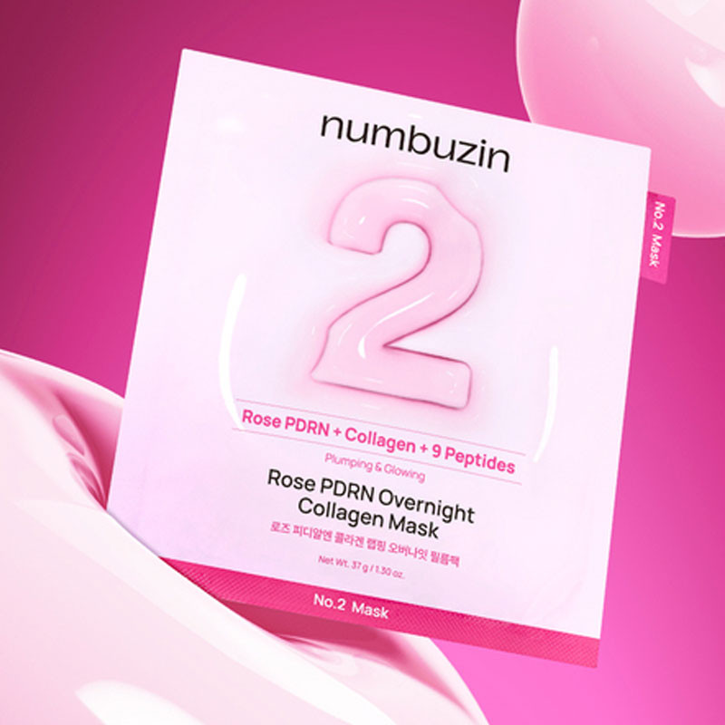 Kollageeniga öömask Numbuzin No.2 Rose PDRN, 1 tk, 37 g