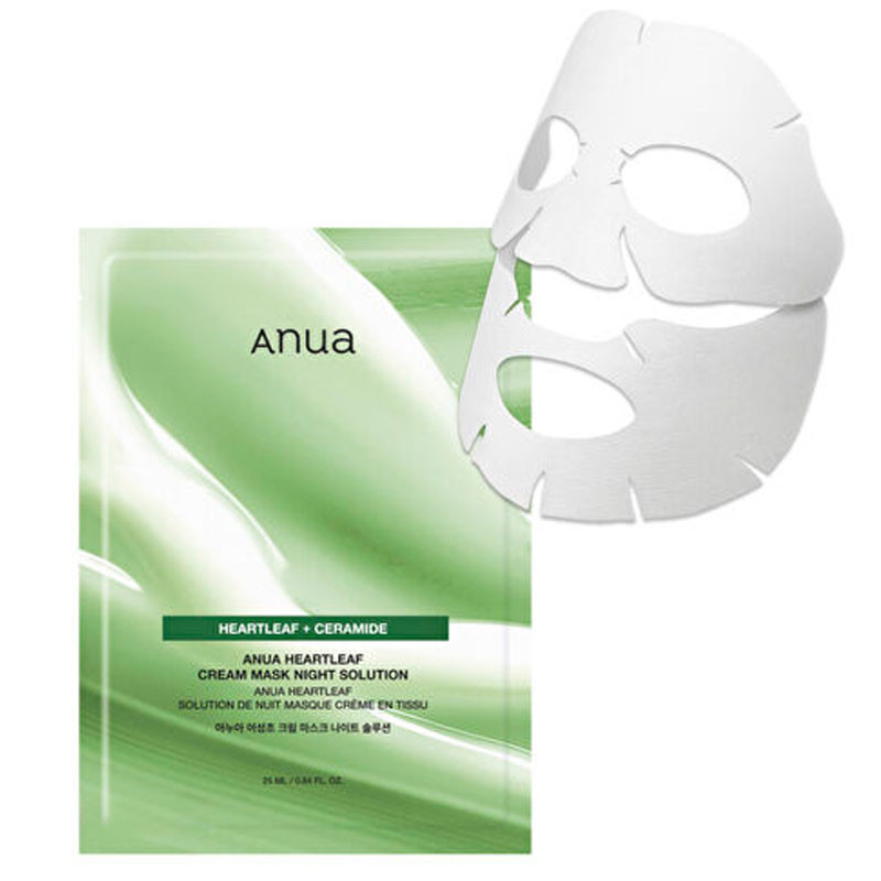 Yöksi jätettävä kangasnaamio ANUA Heartleaf Cream Mask Night Solution, 1 kpl