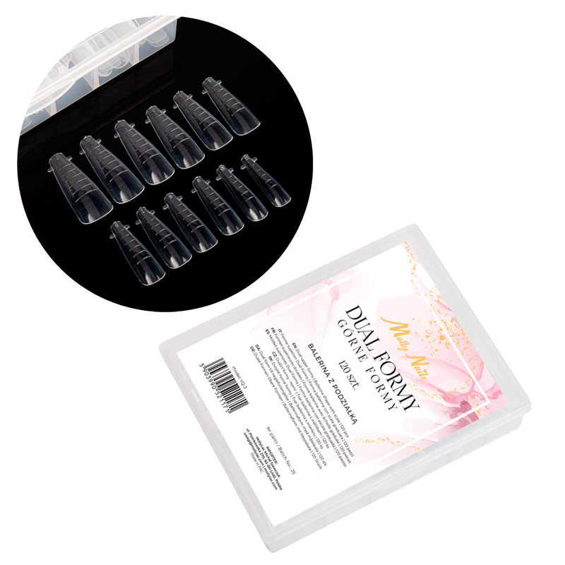 Top forms for building nails Molly Nails balerina, 120 pcs
