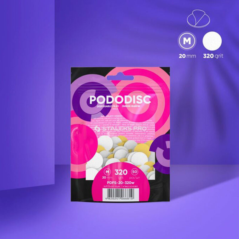 Спонж-файл для педикюрного диска Staleks Pro Expert Pododisc M - 20 мм, 320 грит (50 шт)