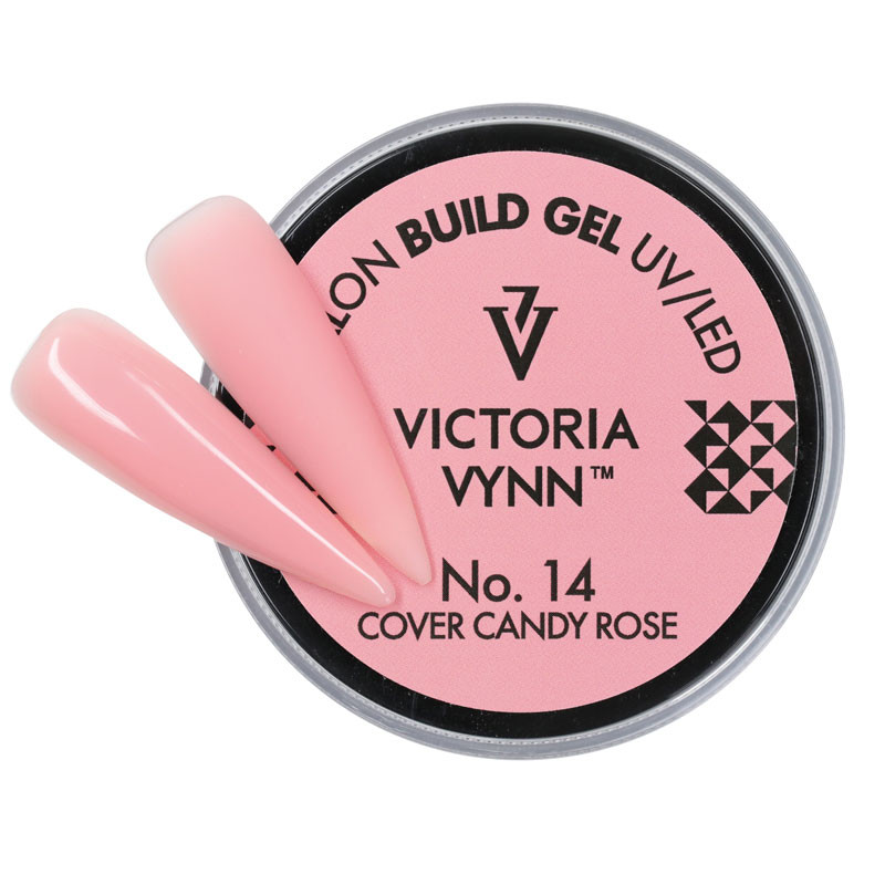 Geel küünte pikendamiseks Victoria Vynn SALON BUILD GEL Cover Candy Rose - 15 ml