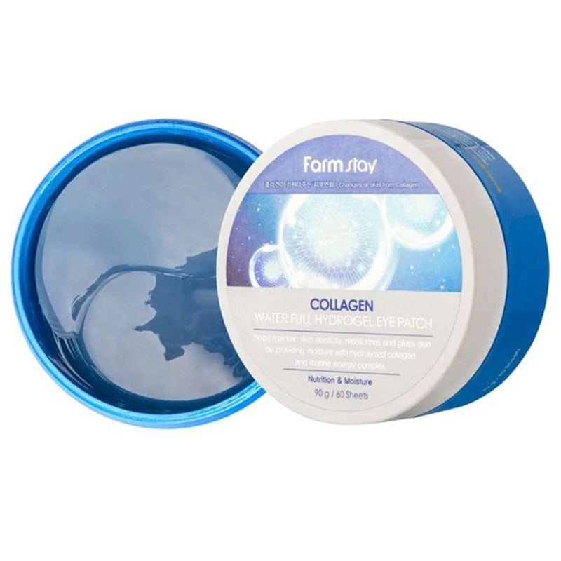Kollageeniga hüdrogeel-silmapadjad Collagen Water Full Hydrogel Eye Patch Farmstay, 90 g, 60 tk
