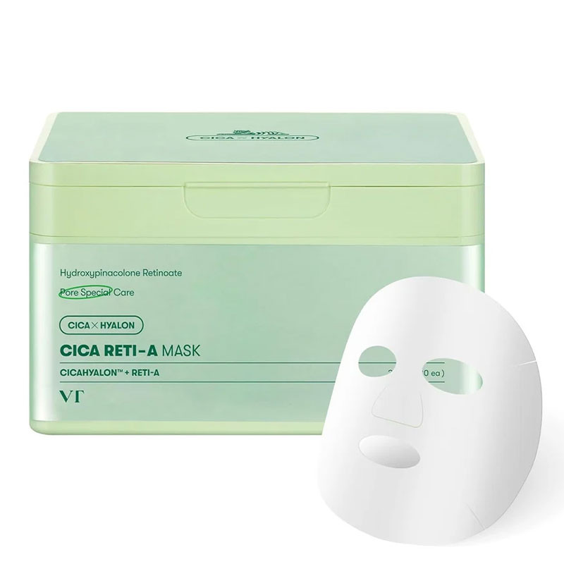 Набор масок для сужения пор с ретинолом Cica Reti-A Mask VT Cosmetics, 30 шт