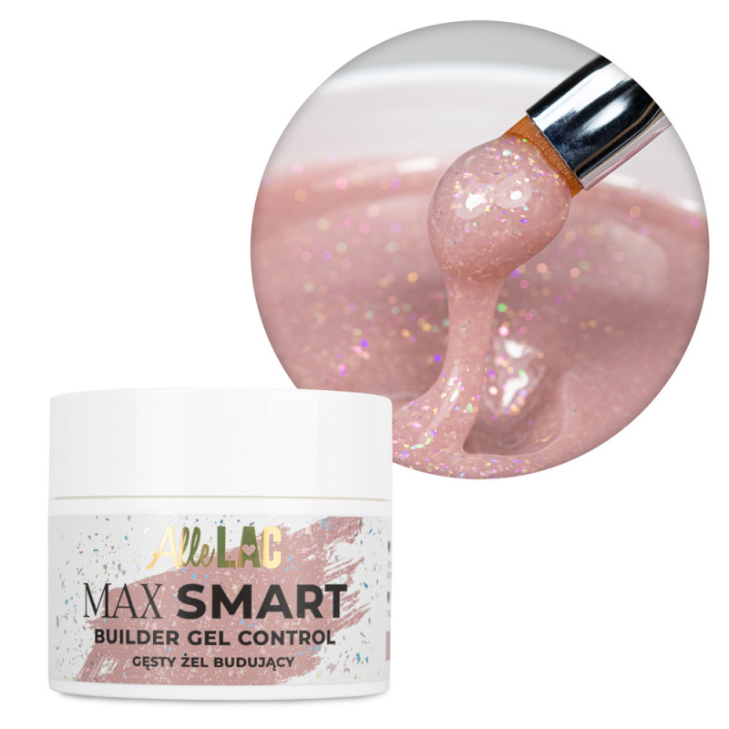 Густой моделирующий гель AlleLac Max Smart Builder Gel Control Glitter Nude, 45 г