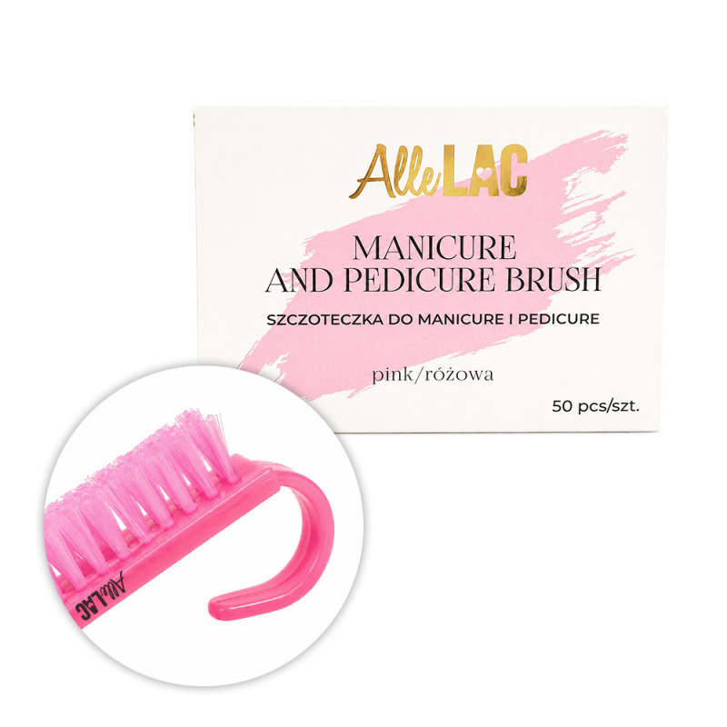 Small Manicure and Dust Brush AlleLac – Pink, 50 pcs