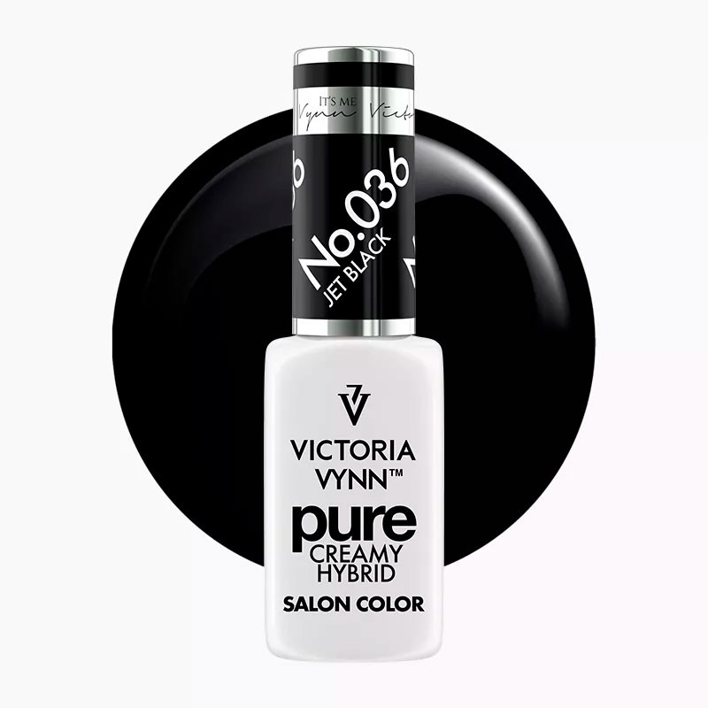 Geelilakka 036 Jet Black Pure Creamy Hybrid Victoria Vynn, 8 ml