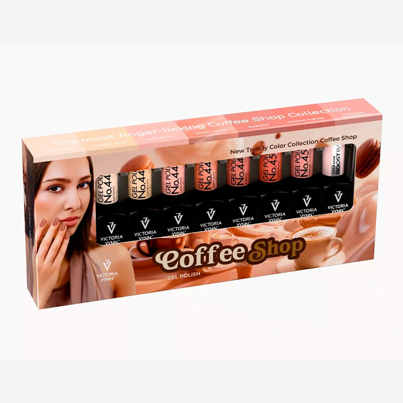 Geellakiga maniküürikomplekt 445–451 8 Pack Coffee Shop Victoria Vynn